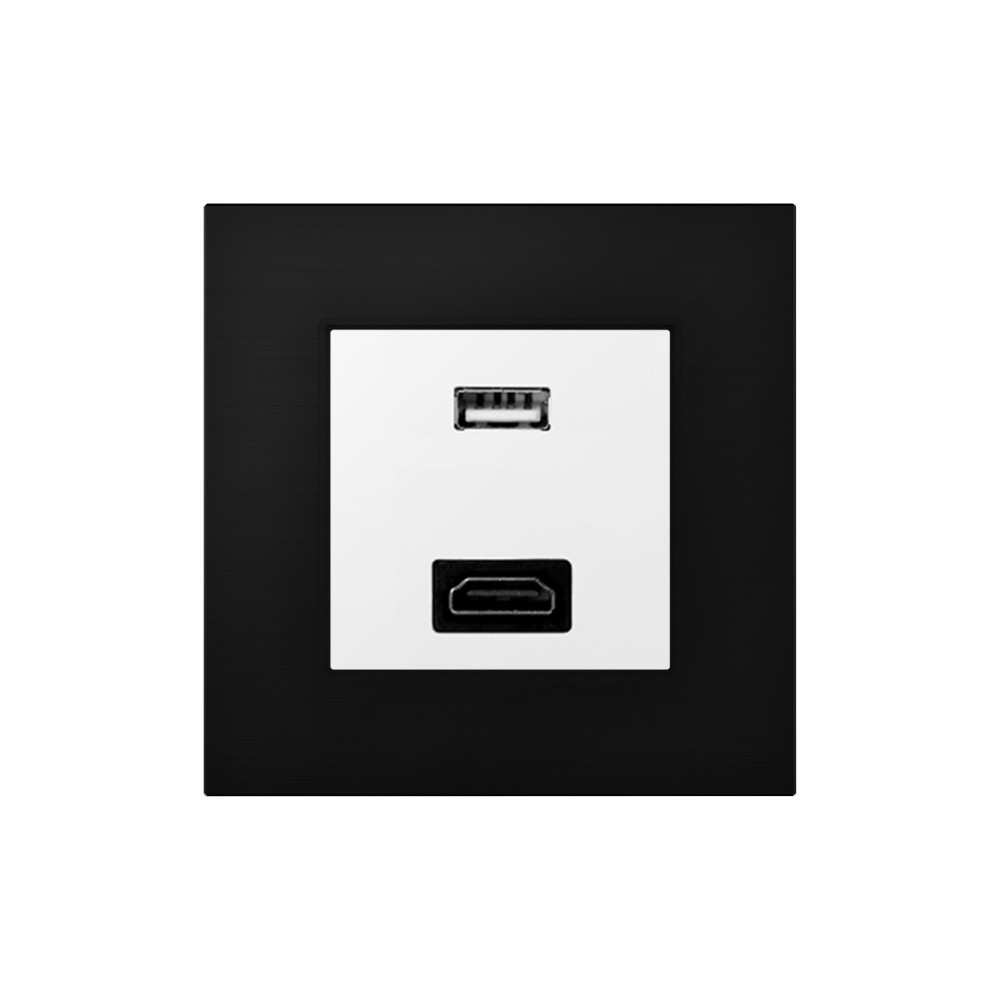 HDMI Socket +USB Charger - White