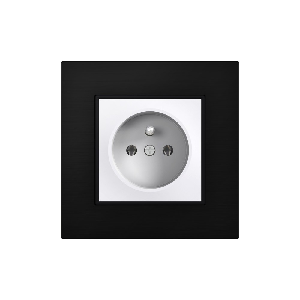 Single Socket Outlet with Pin Earth - White