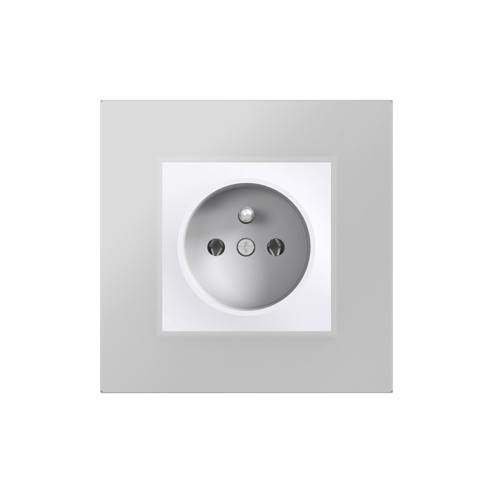 Single Socket Outlet with Pin Earth - White