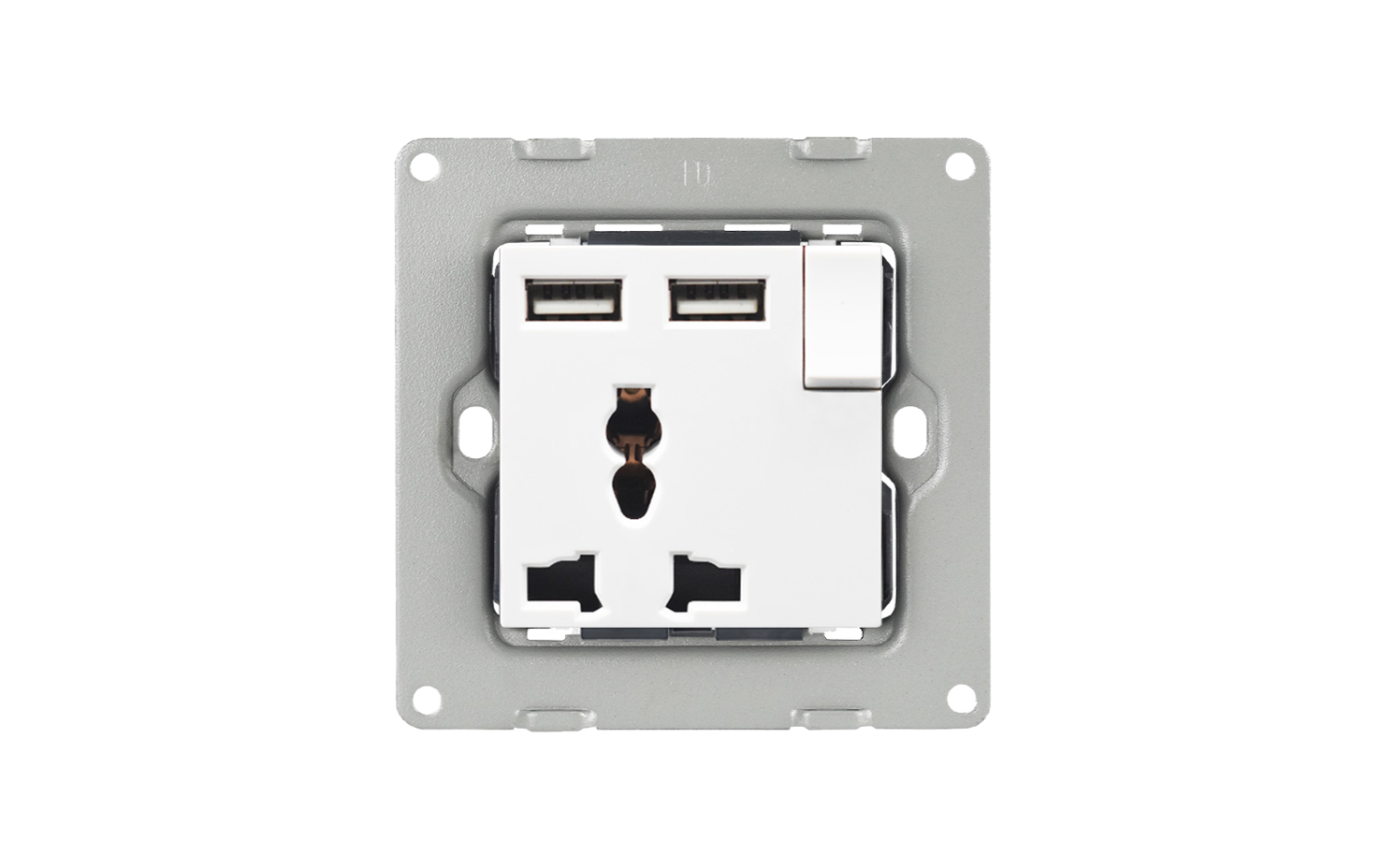 3 Pin'li Evrensel 2 USB Şarj Cihazlı Anahtarlı Priz - Beyaz