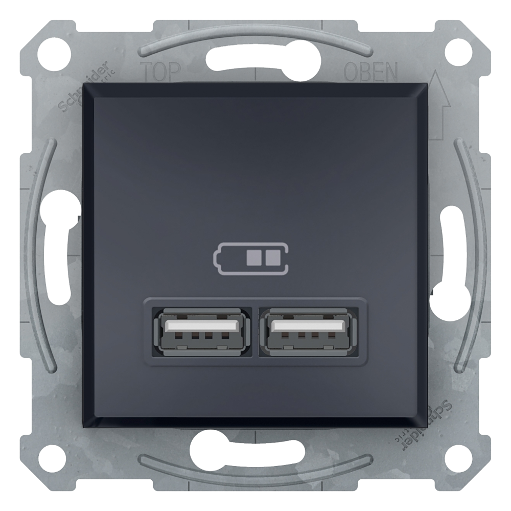 Double USB 2.0 Charger 2.1A - Anthracite