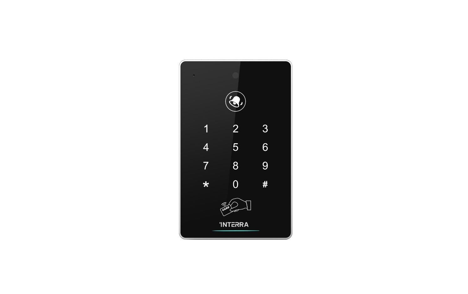 Black Access Controller w/ Card Reader, Password Keypad and Touch Ring Button