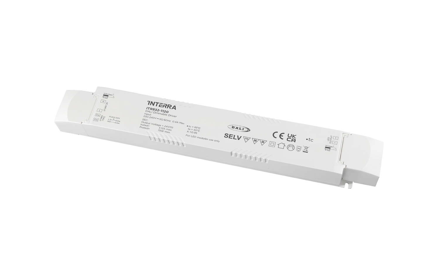 75W DALI-2 DT6 Constant Voltage Dimmable LED Driver (24 V DC)
