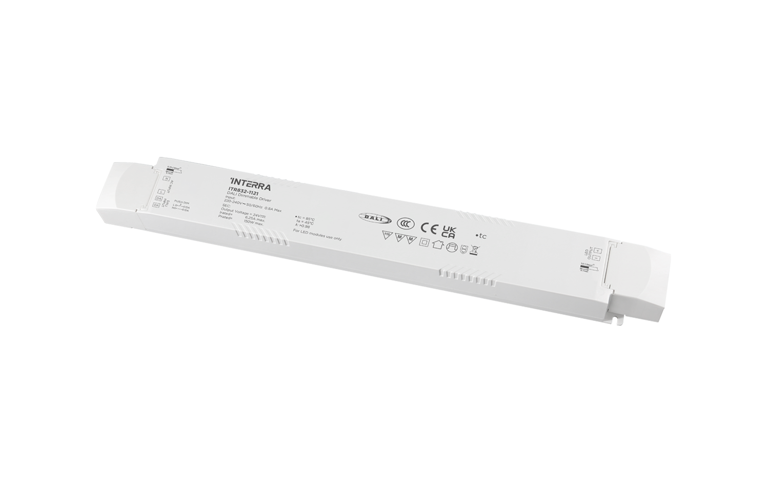150W DALI-2 DT6 Constant Voltage Dimmable LED Driver (24 V DC)