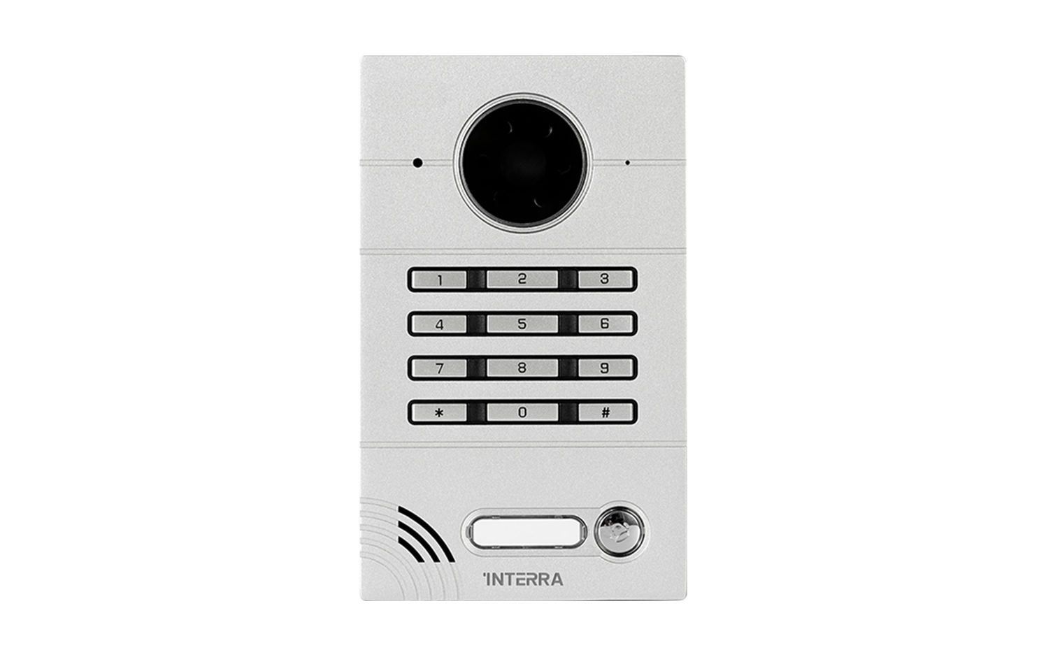 Silver Linux Villa Type Outdoor Intercom Station - Password Keypad & Push Button w/ Name Tag