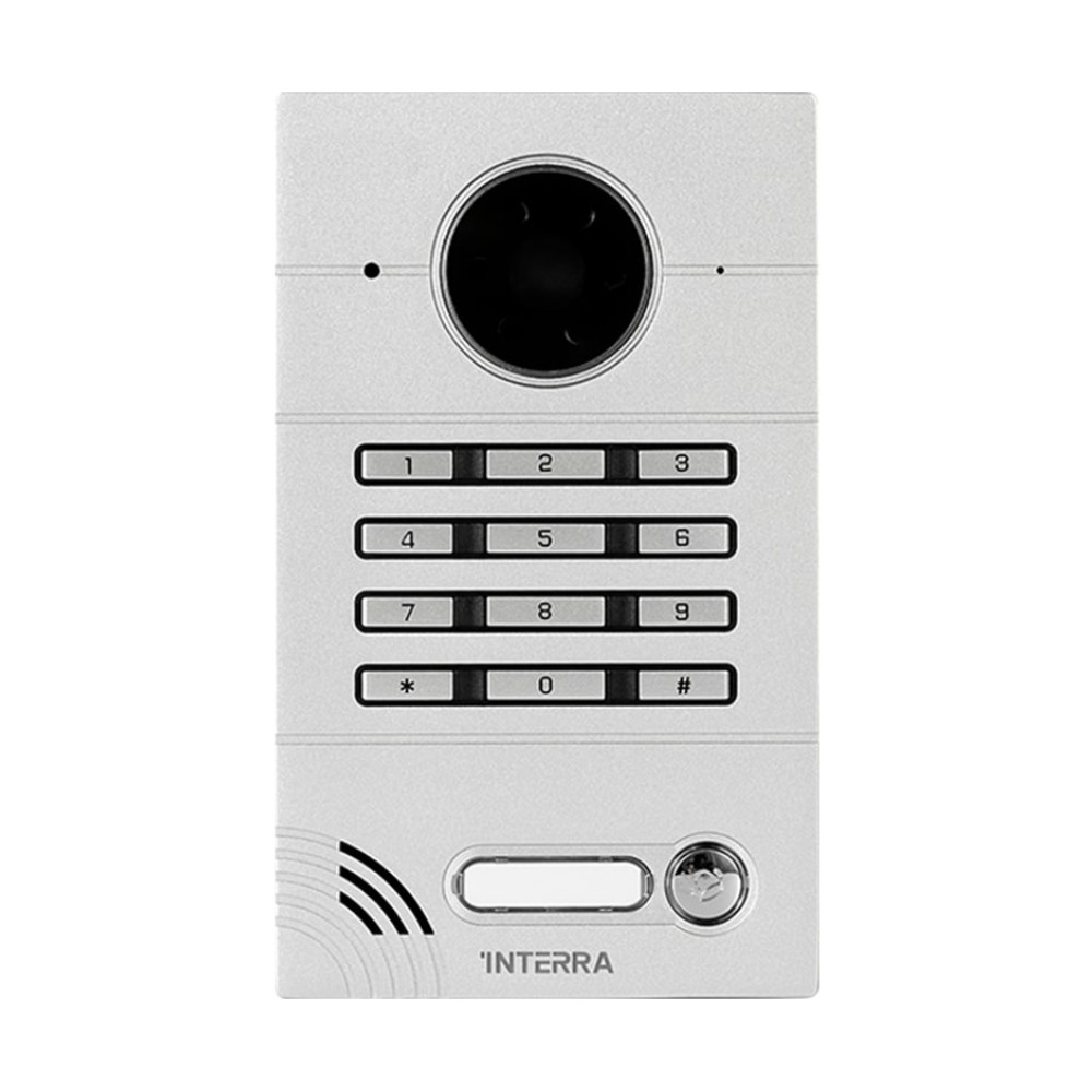 Silver Linux Villa Type Outdoor Intercom Station - Password Keypad & Push Button w/ Name Tag