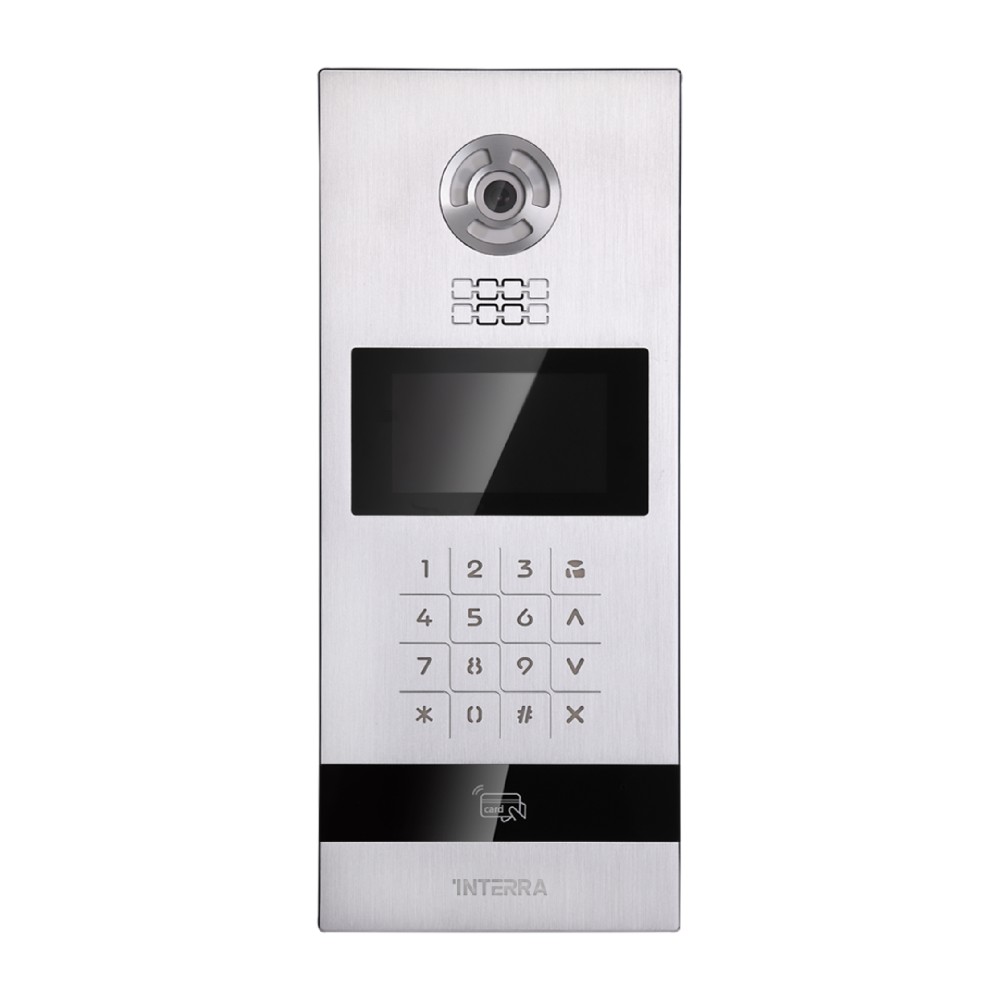 Android Outdoor Video Intercom w/ Face Recognition - 4.3" Color TFT LCD - Aluminium Body with Touch Buttons