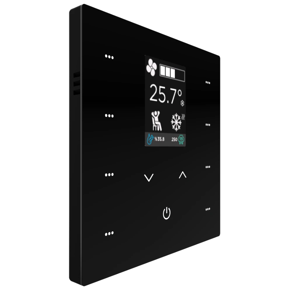 iX2 - 2" KNX Secure Touch Panel - Black w/LCD