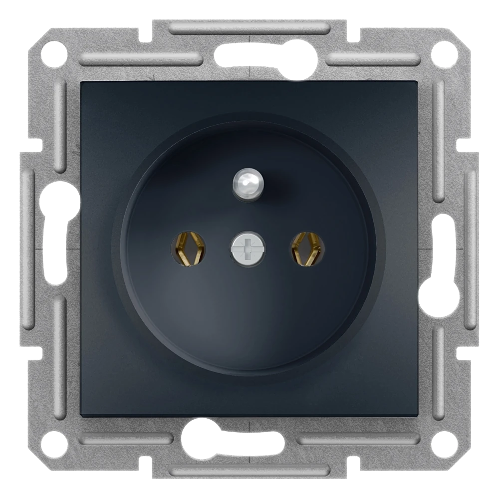 Single Socket Outlet with Pin Earth - Anthracite