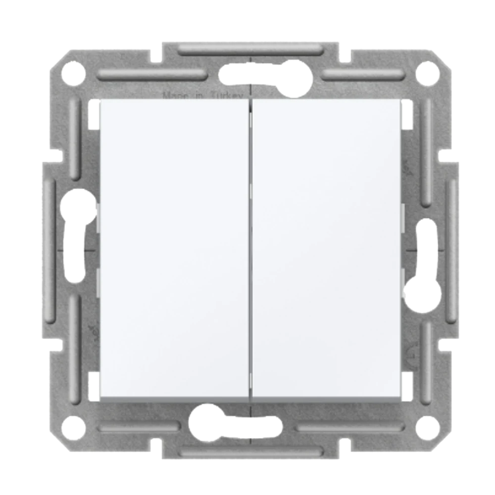 Double 2 Way Switch - White