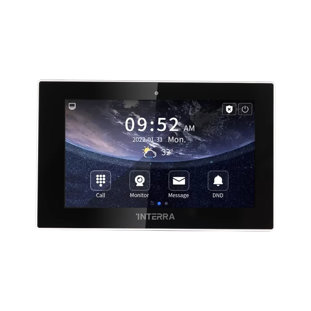 7″ Black Linux Indoor Monitor w/ 12V DC / POE