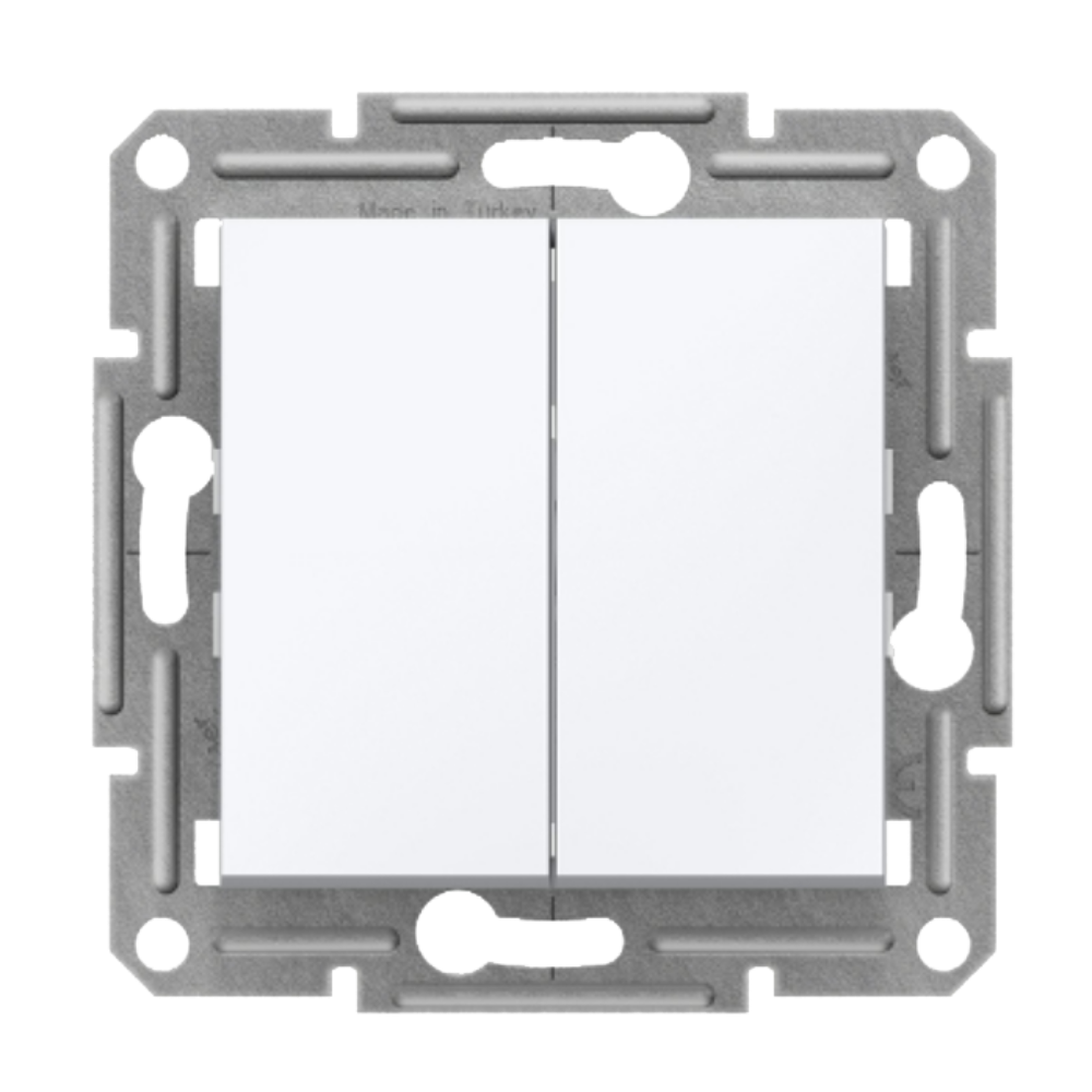 Double 2 Way Switch - White