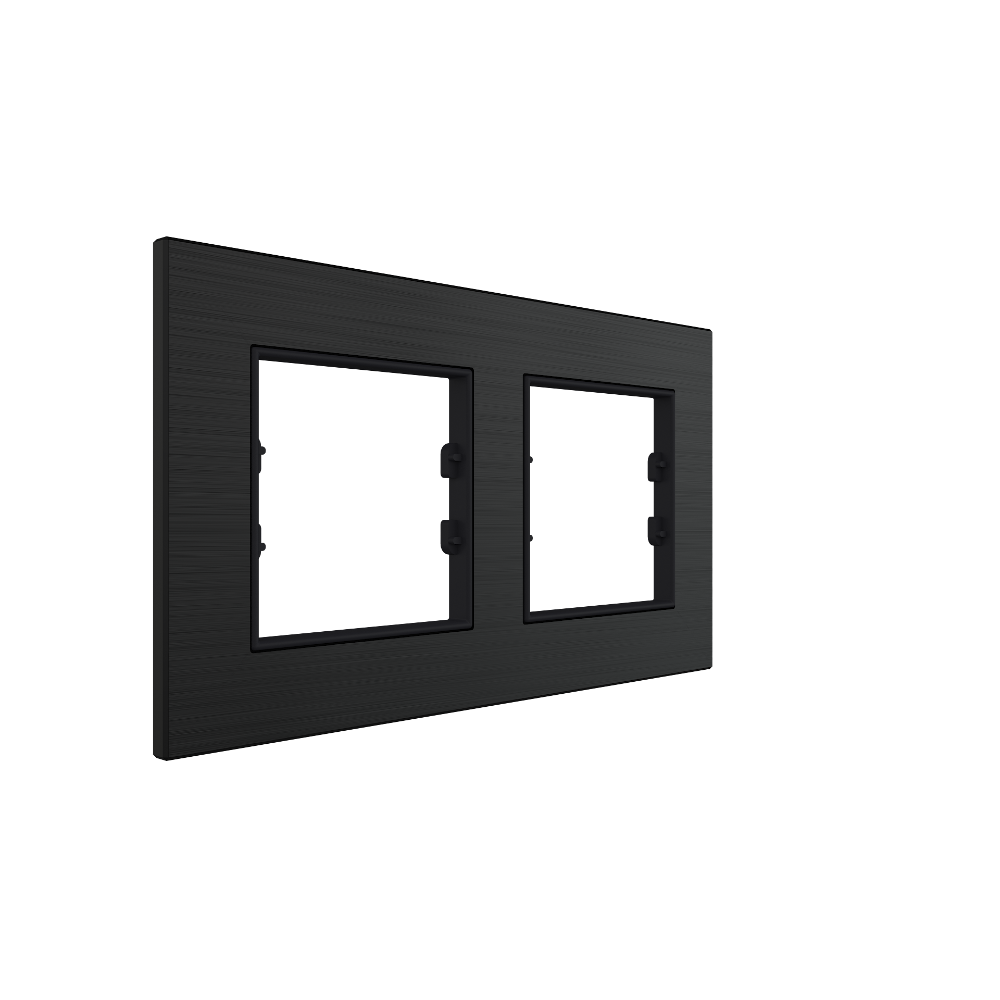 Black Aluminium Frame -2 Gang