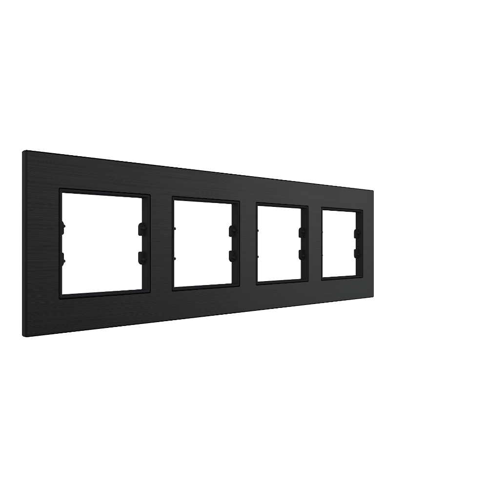 Black Aluminium Frame - 4 Gang