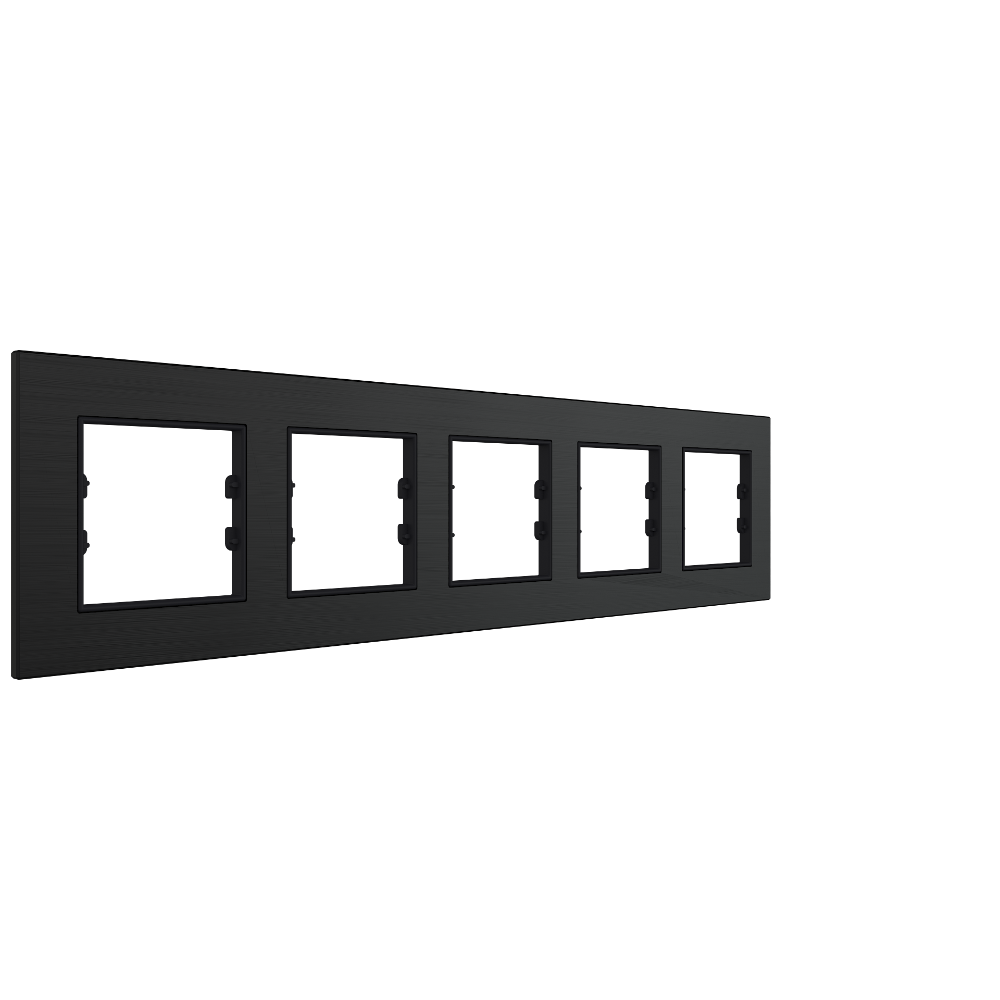 Black Aluminium Frame - 5 Gang