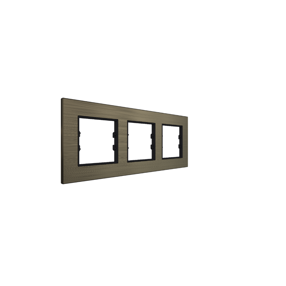 Bronze Aluminium Frame - 3 Gang