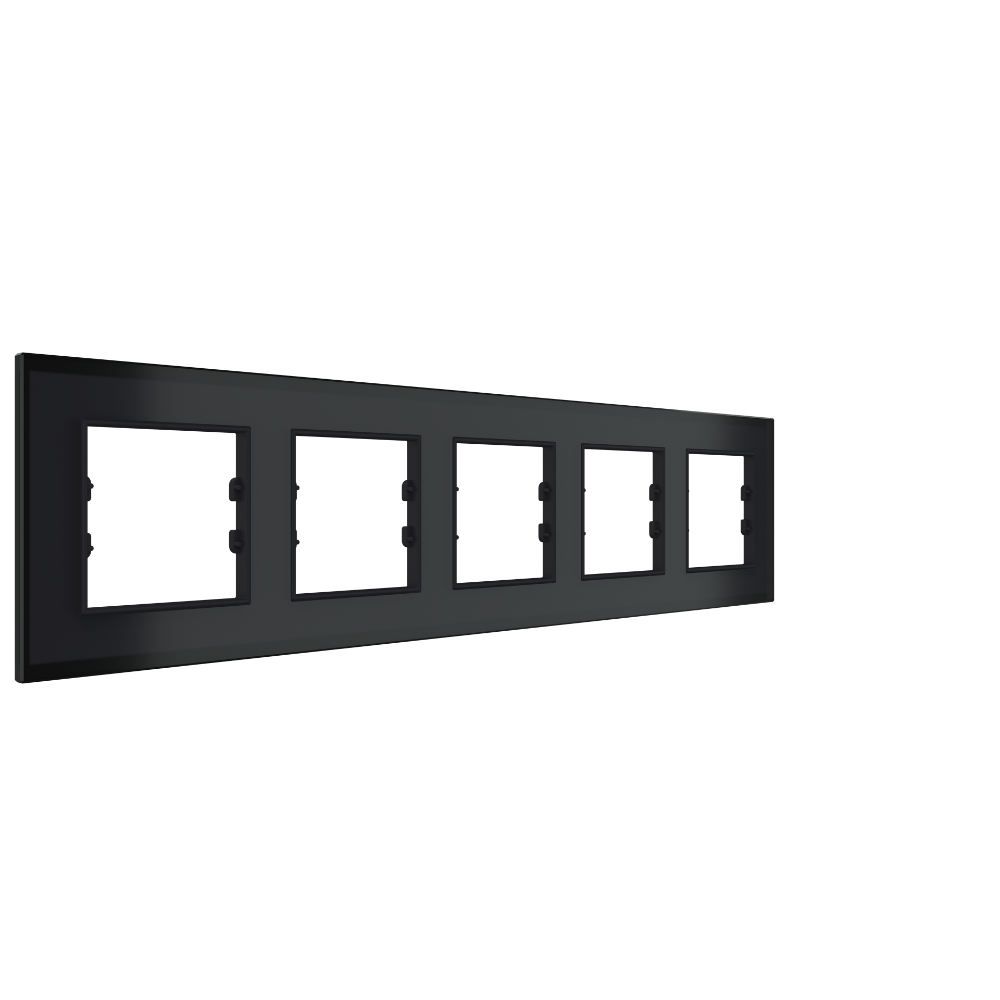 Black Plexiglass Frame - 5 Gang