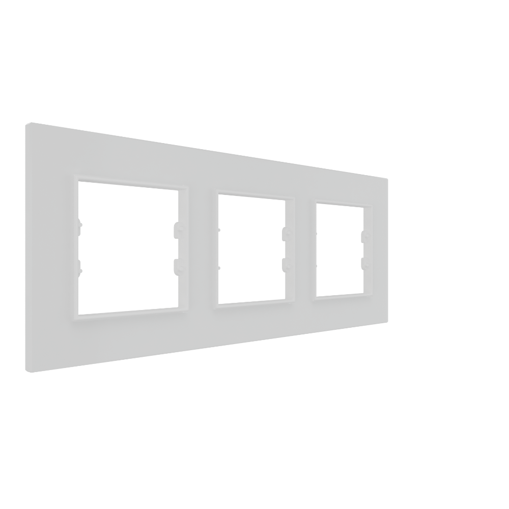 White Plexiglass Frame - 3 Gang