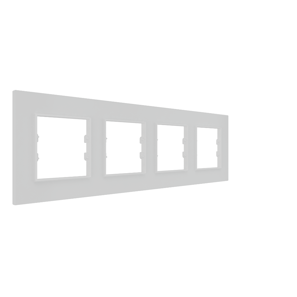White Plexiglass Frame - 4 Gang