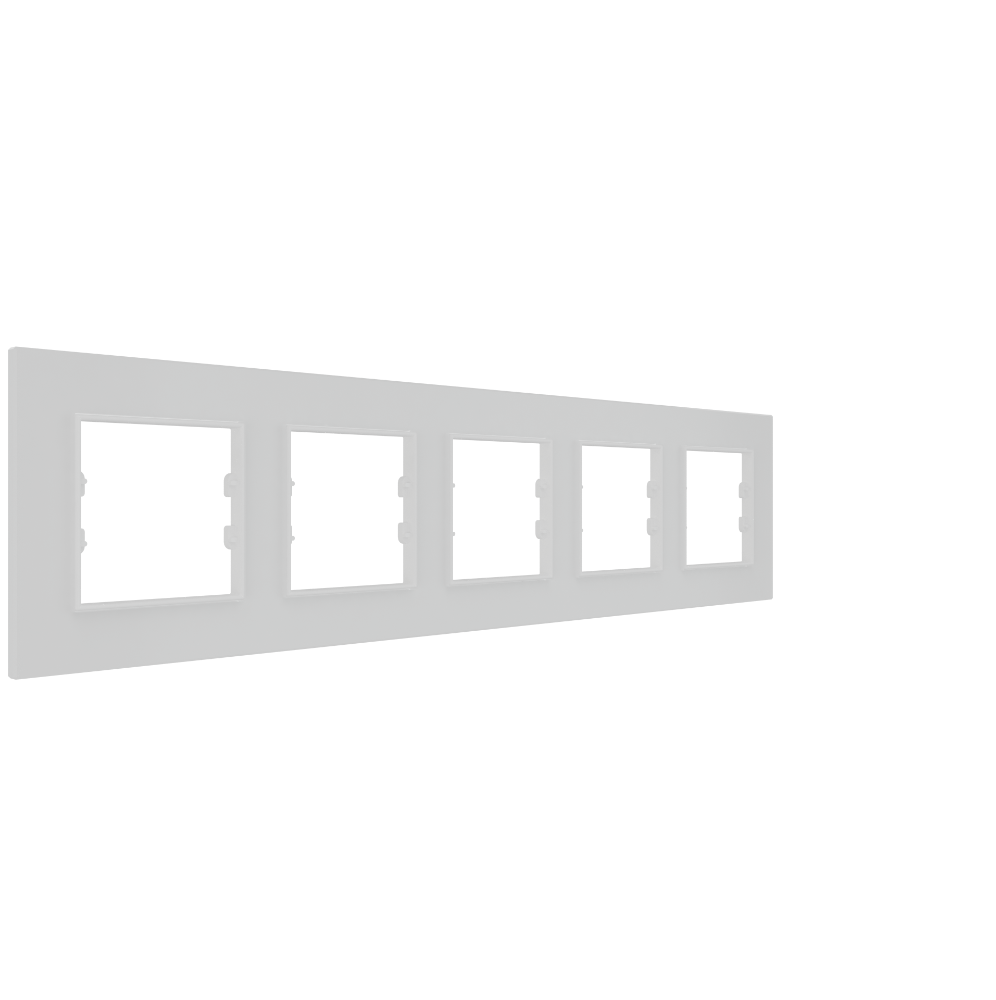 White Plexiglass Frame - 5 Gang