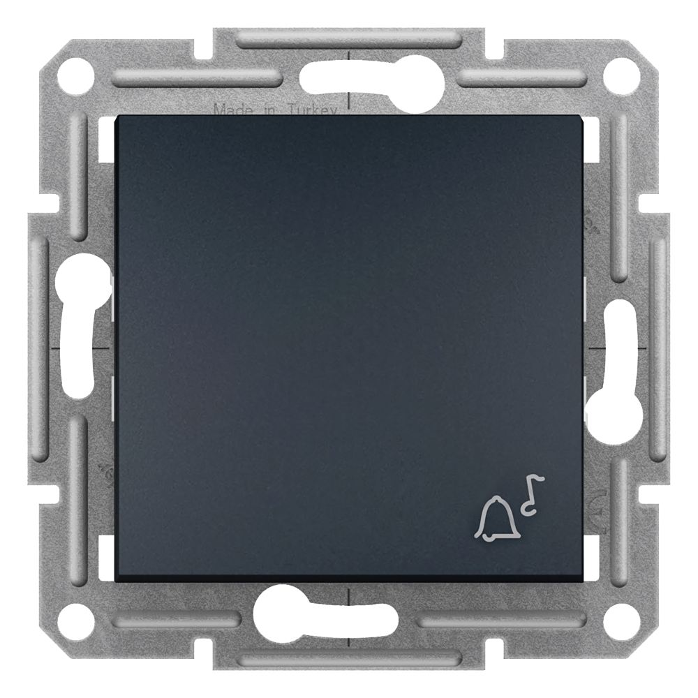 1 Pole Push Button with Bell Icon - Anthracite