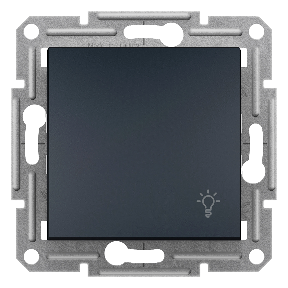 1 Pole Push Button with Light Icon - Anthracite