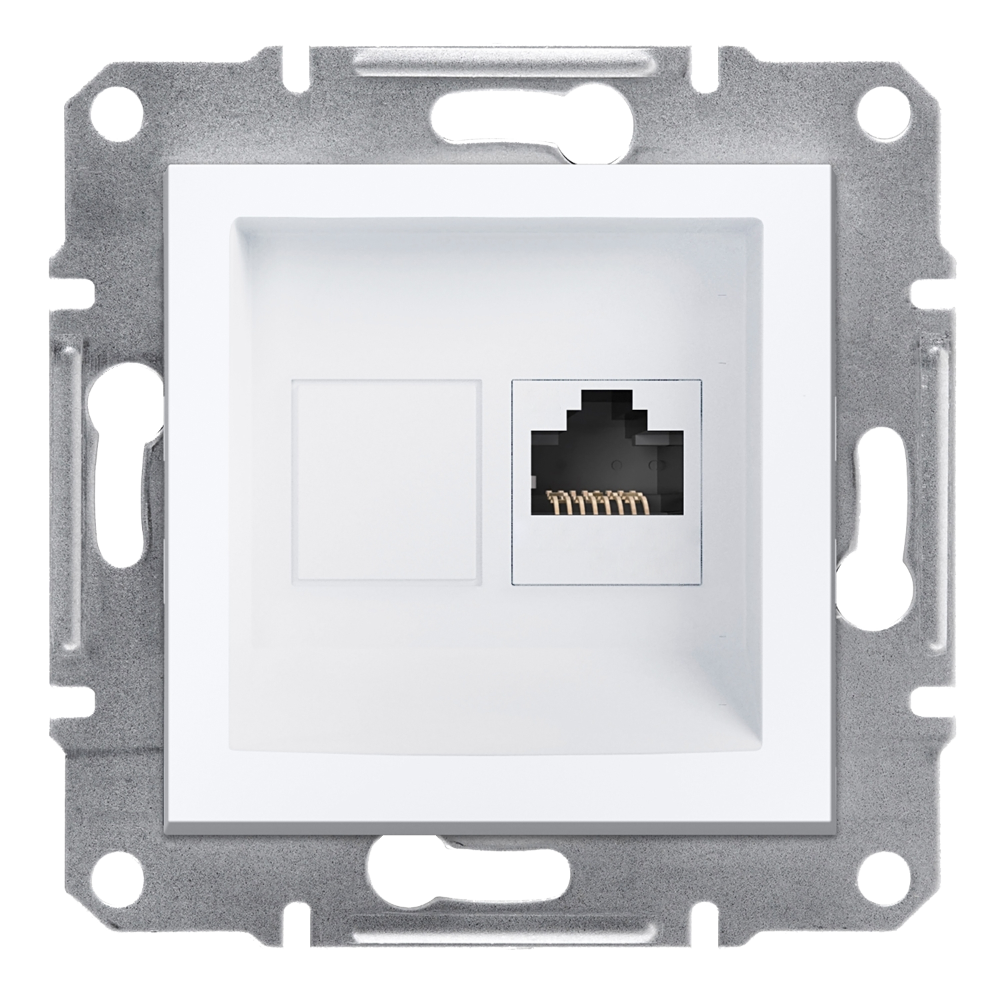 RJ45 Single Data Socket CAT5e UTP - White