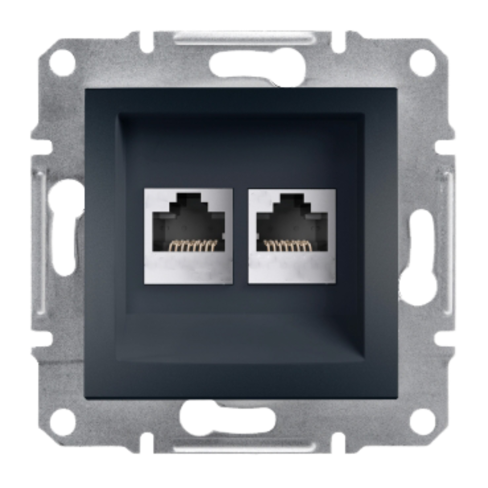 RJ45 Double Data Socket CAT5e UTP - Anthracite