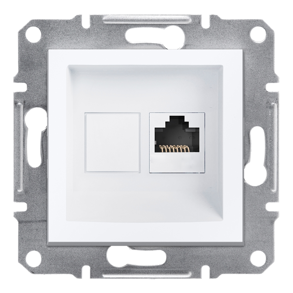 RJ45 Single Data Socket CAT6 UTP - White