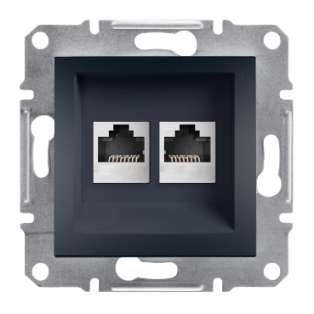 RJ45 Double Data Socket CAT6 UTP - Anthracite