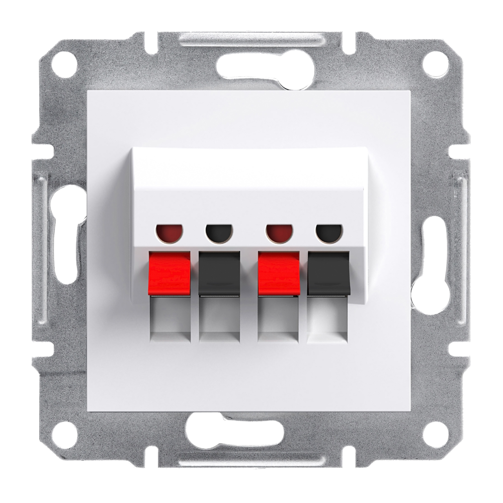 Double Loudspeaker Socket - White