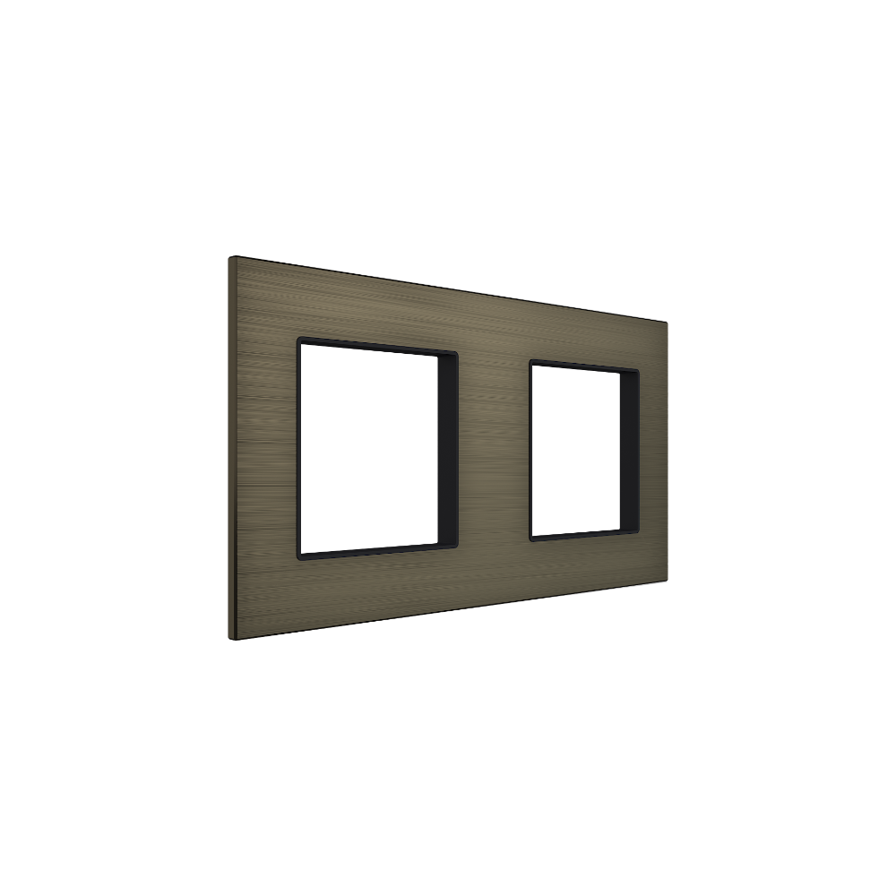 Bronze Aluminium Frame - 2 Gang