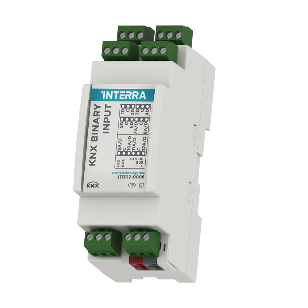 KNX 12 Ch Binary / Analog Input Module – 6 Thermostat