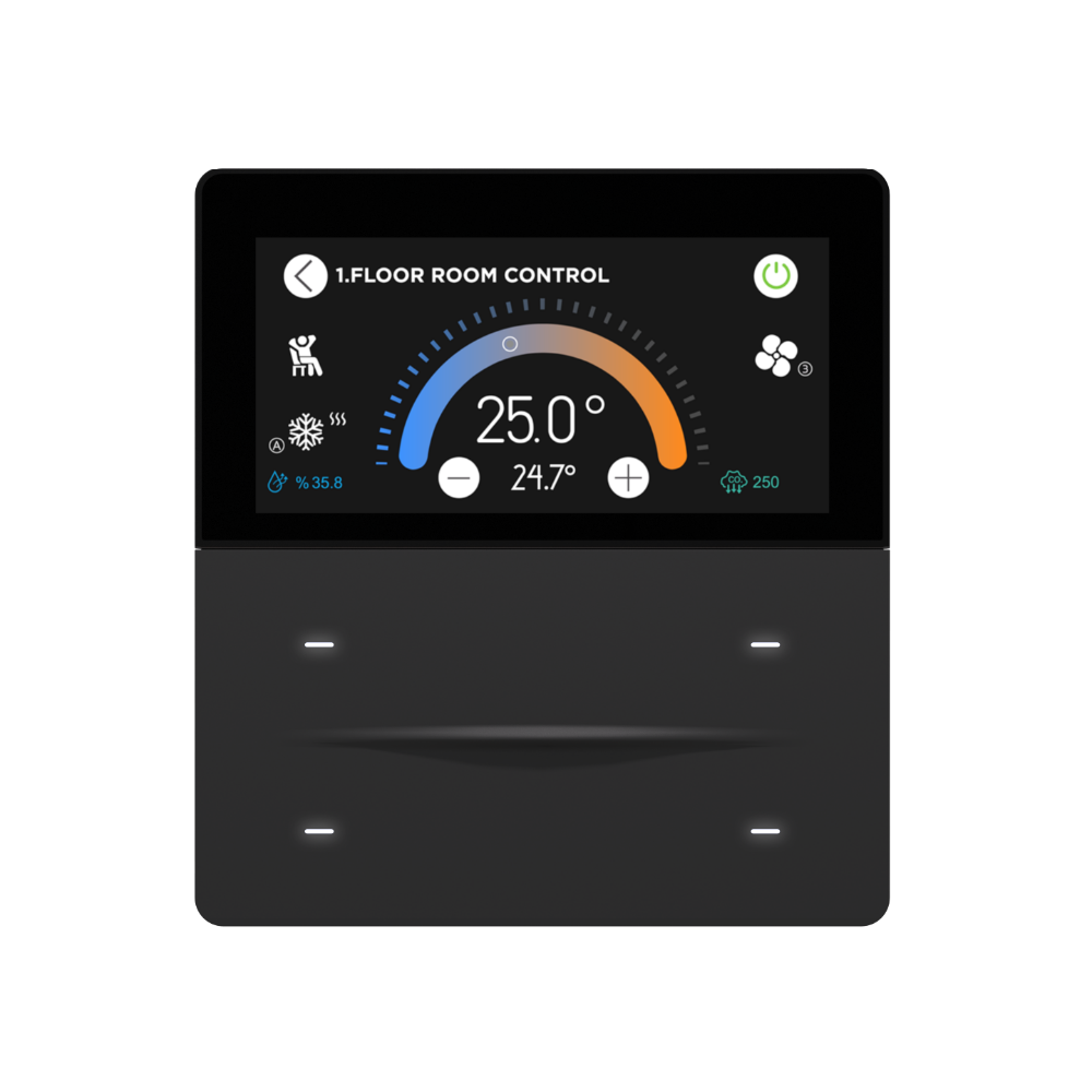 iX-M 3'' 4 Button KNX Secure Touch Panel / Anthracite