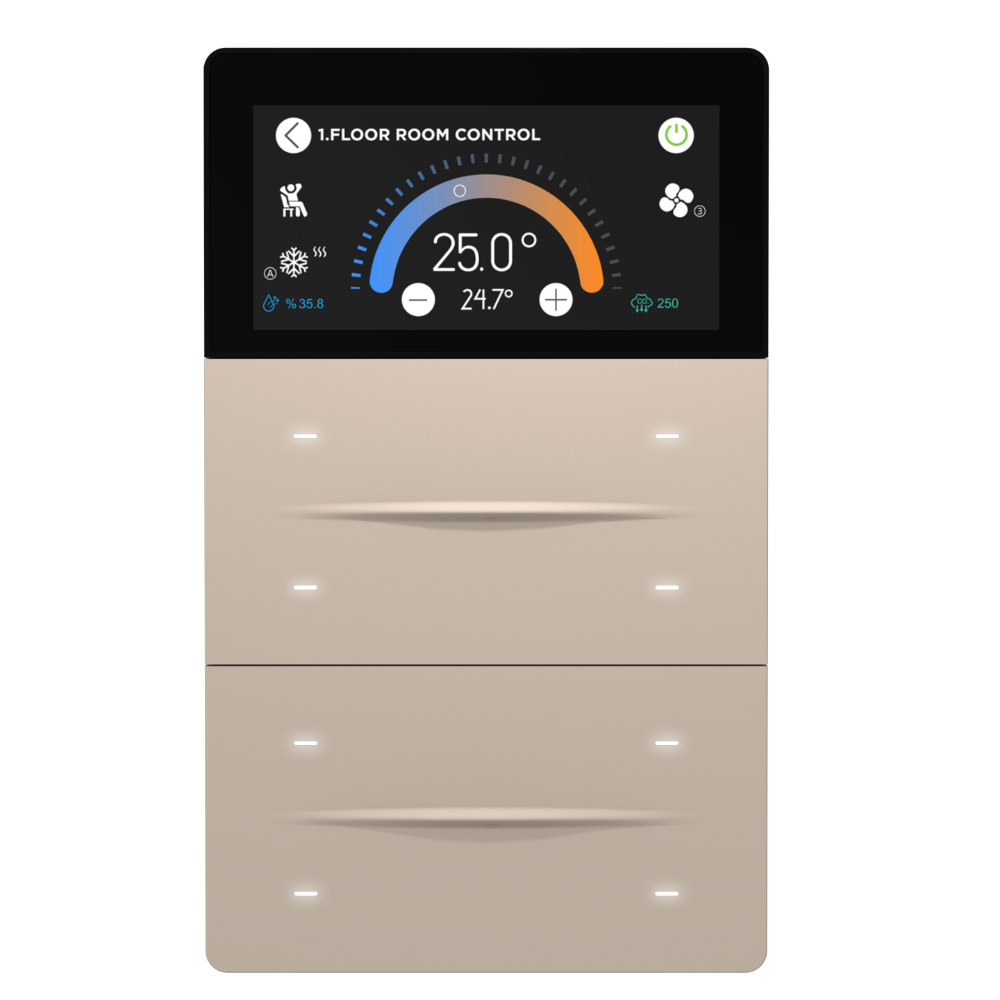 iX-M 3'' 8 Button KNX Secure Touch Panel / Beige