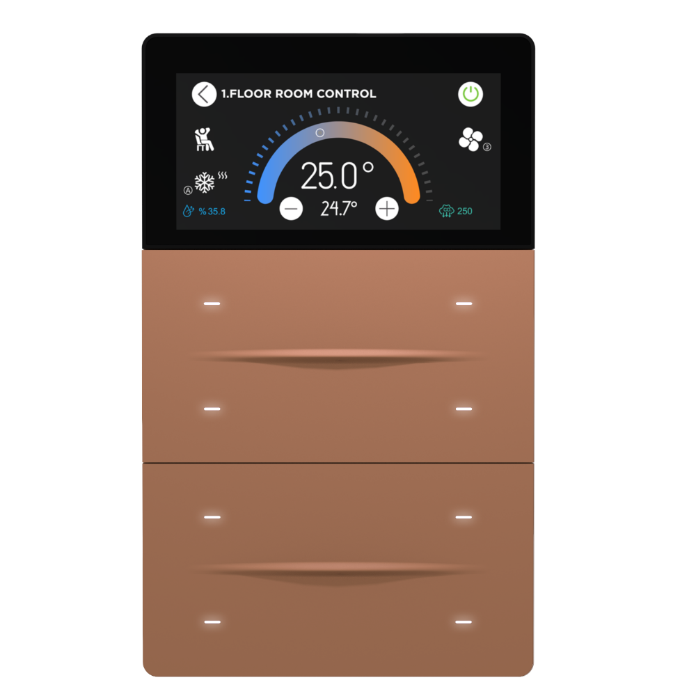 iX-M 3'' 8 Button KNX Secure Touch Panel / Mocha