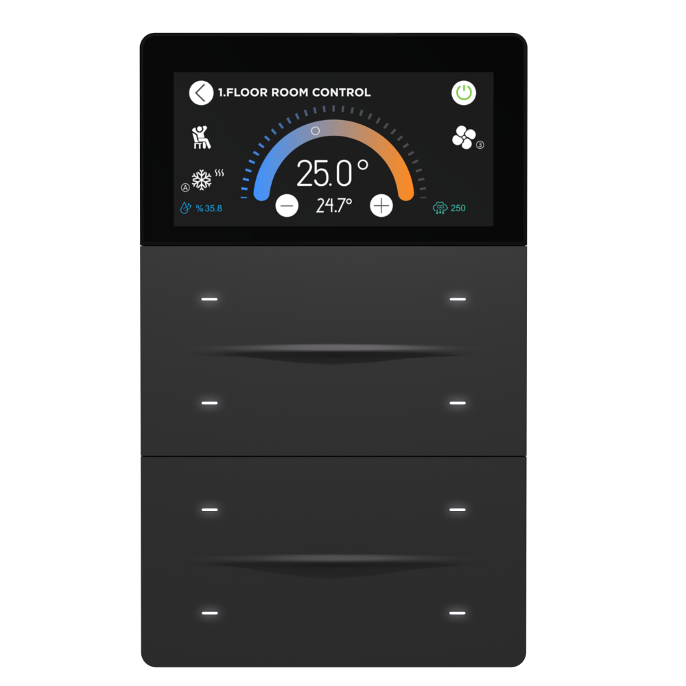 iX-M 3'' 8 Button KNX Secure Touch Panel / Anthracite