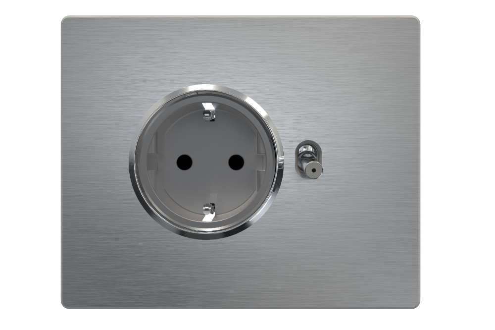 3M Round Socket + Toggle – Aluminium Natural